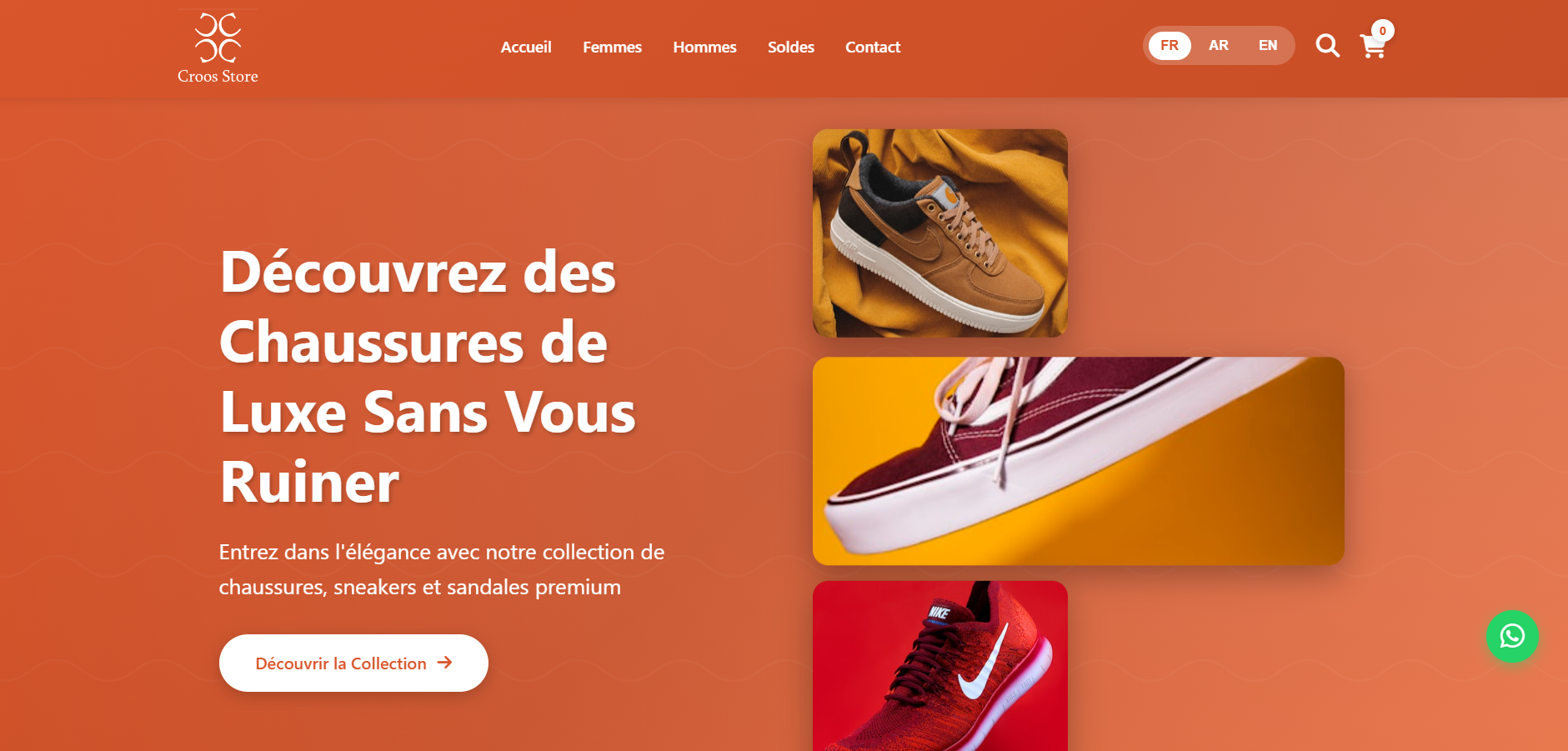 Homepage screenshot for Croostore, a WooCommerce website